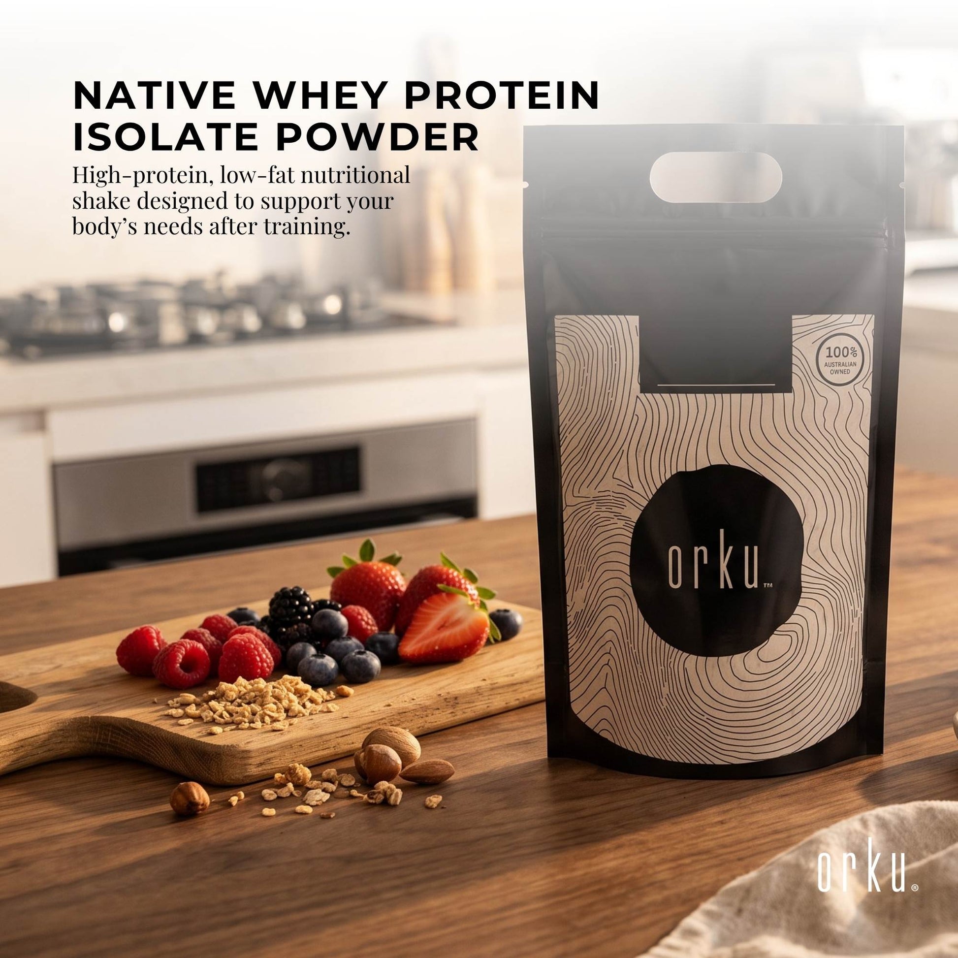 Orku 10Kg Whey Protein Isolate Powder WPI 90% Unflavoured Native Bag