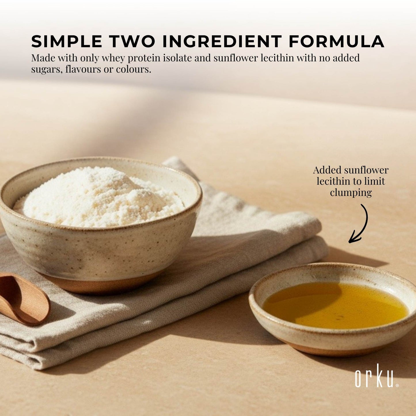 Orku 10Kg Whey Protein Isolate Powder WPI 90% Unflavoured Native Bag