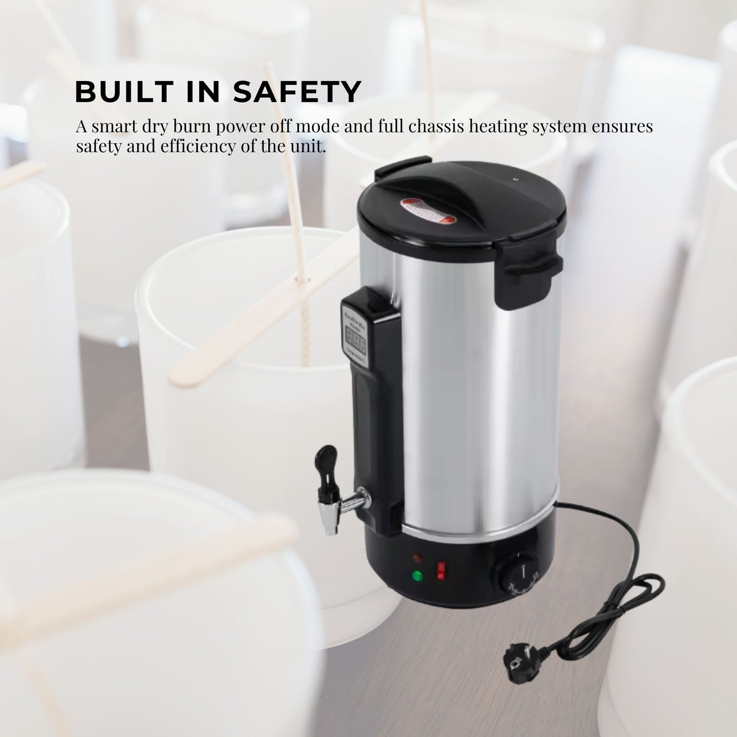 Orku 10L Candle Wax Heater - Core Heating With Tap For Candle Making Silver