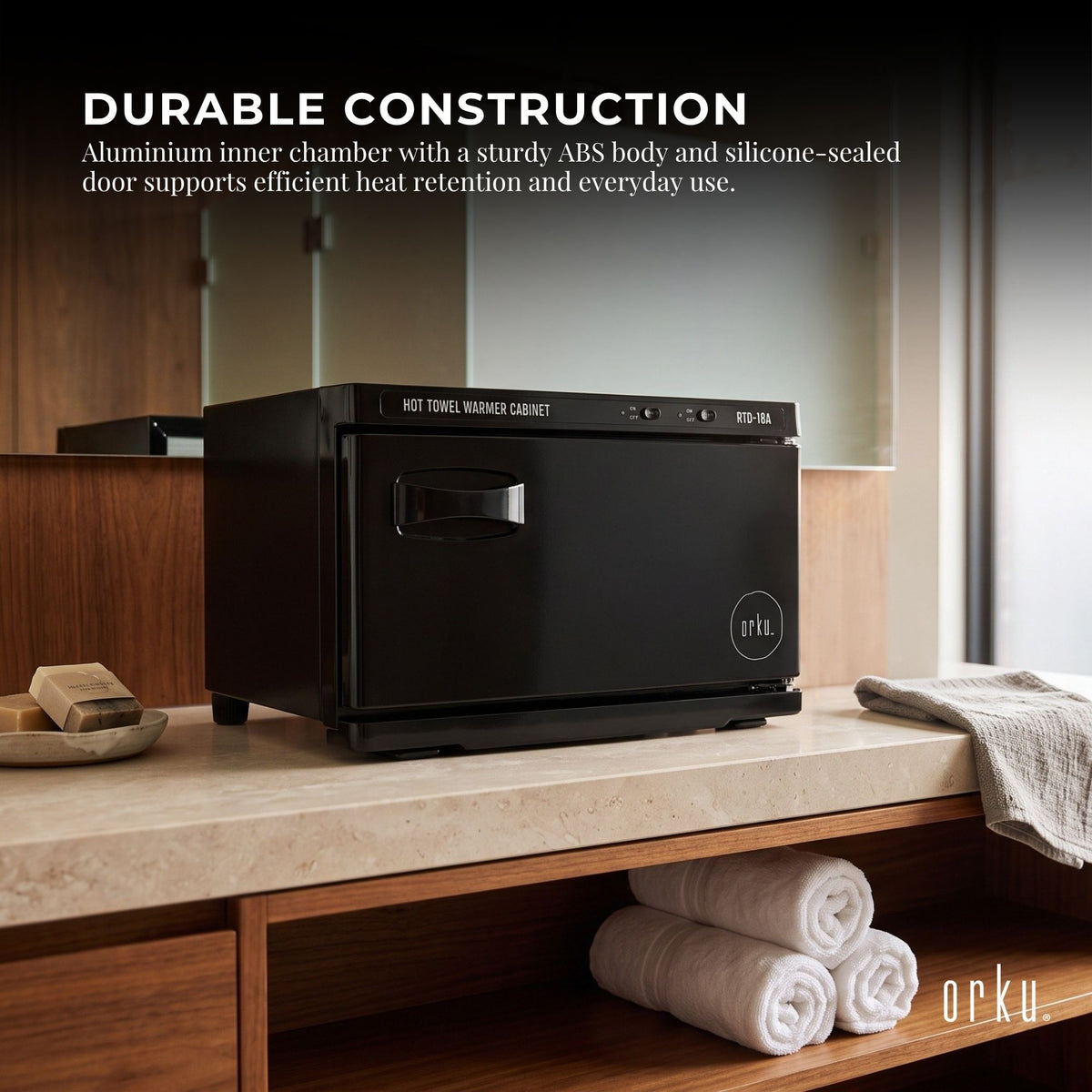 Orku 18L UV Disinfection Electric Towel Warmer Cabinet Salon Spa Black