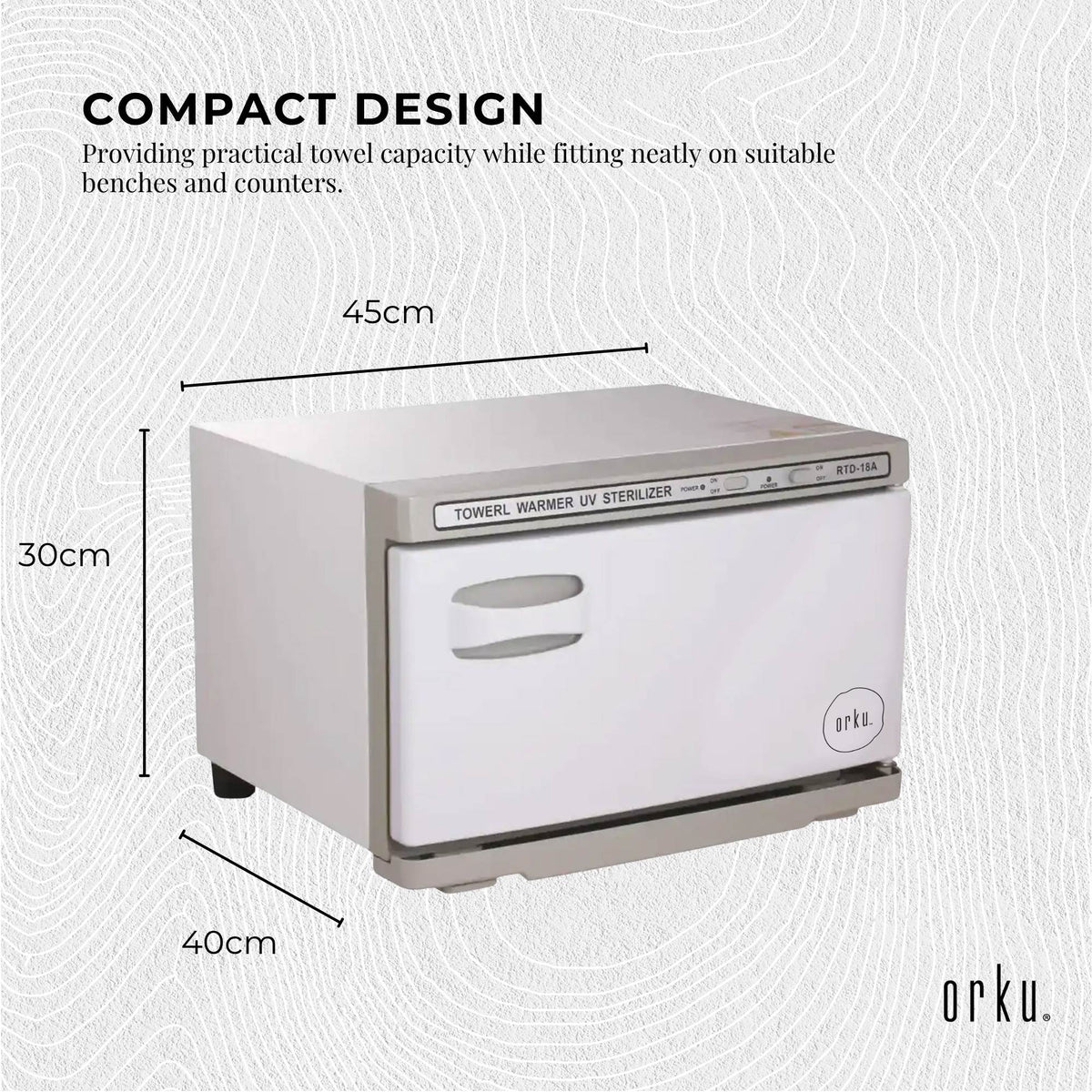 Orku 18L UV Disinfection Electric Towel Warmer Cabinet Salon Spa White