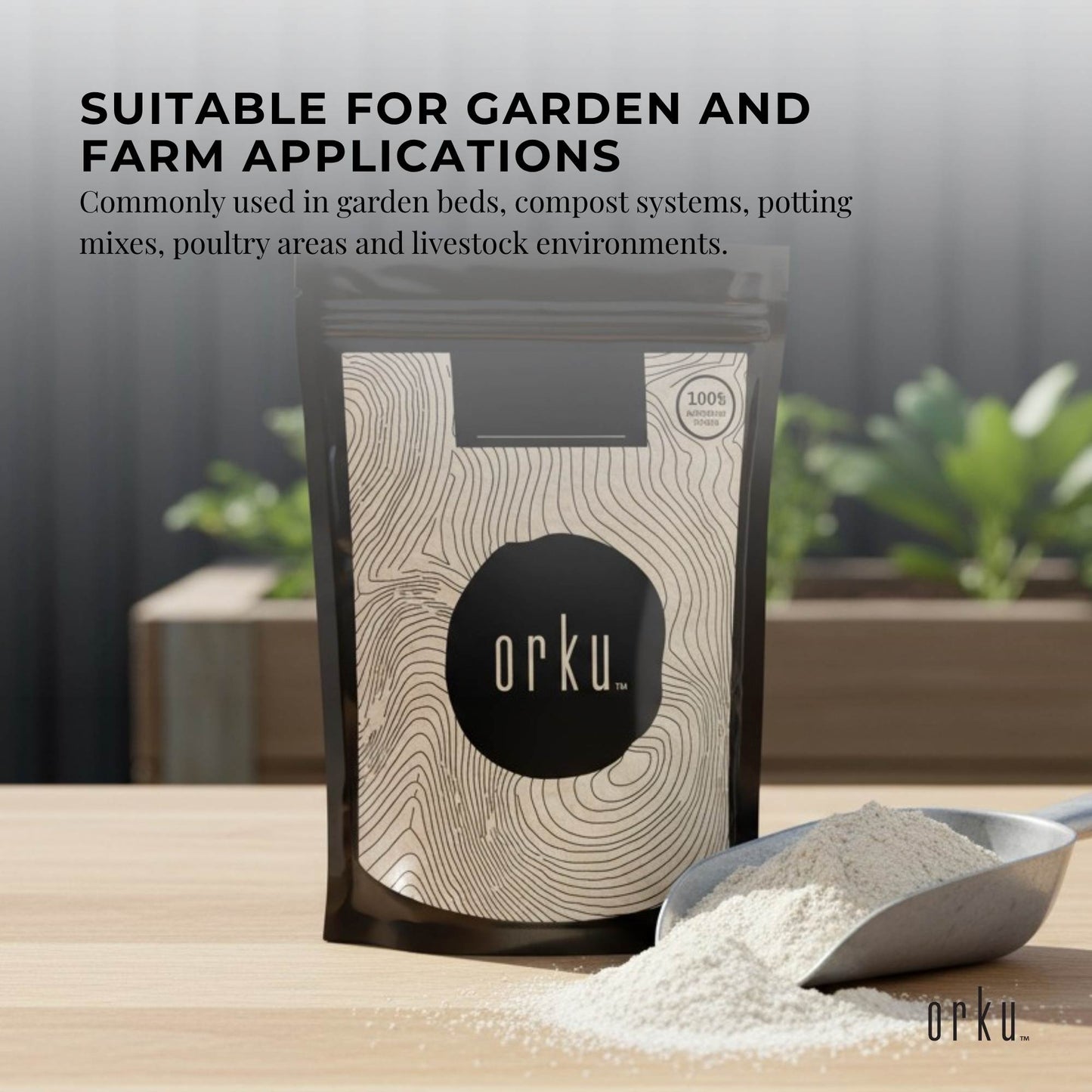 Orku 1Kg Diatomaceous Earth Garden 0-2mm Australian Fossil Shell Flour