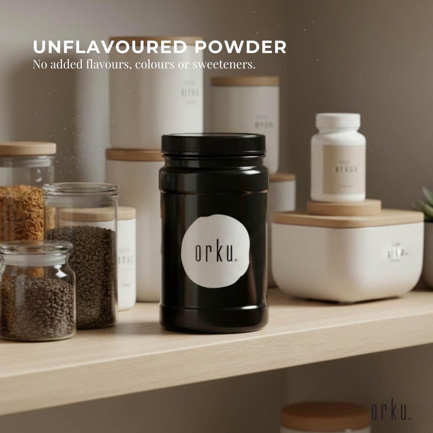 Orku 1Kg Magnesium Bisglycinate Powder Unflavoured Chelated Biglycinate - Jar