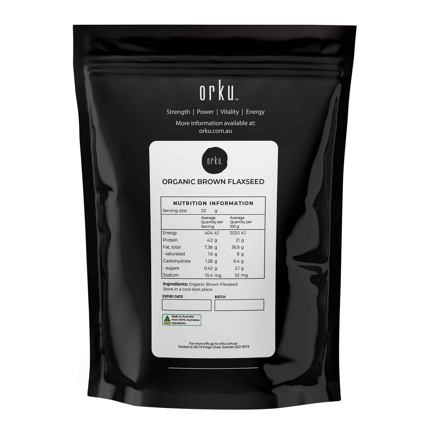 Orku 1Kg Organic Brown Linseed Flaxseed Whole Grain Non GMO