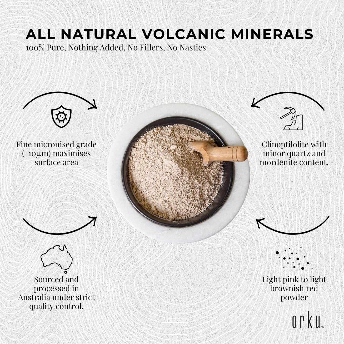 Orku 1Kg Ultrafine Micronised Zeolite Powder - Natural Australian Mineral