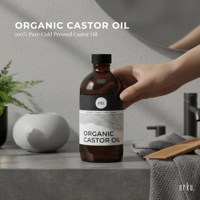 Orku 1L Organic Castor Oil - Hexane Free Cold Pressed