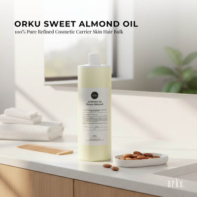 Orku 1L Sweet Almond Oil 100% Pure Refined Cosmetic Carrier Skin Hair