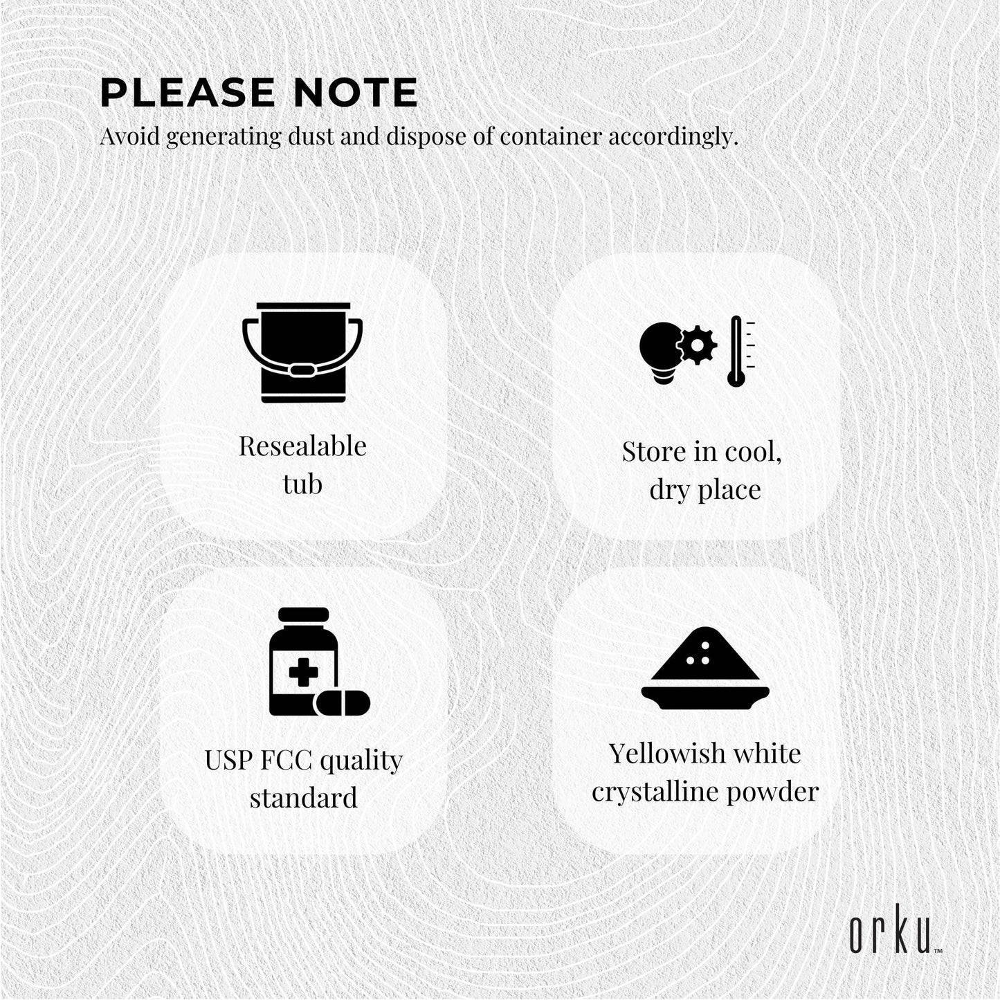 Orku 1.2Kg Sodium Ascorbate Tub - High Purity Soluble Crystalline Powder