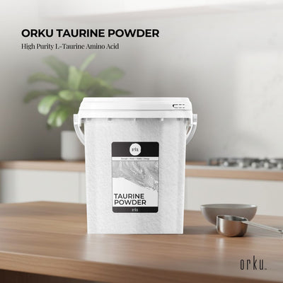 Orku 1.3kg Taurine Powder Tub - High Purity L-Taurine Amino Acid Ingredient