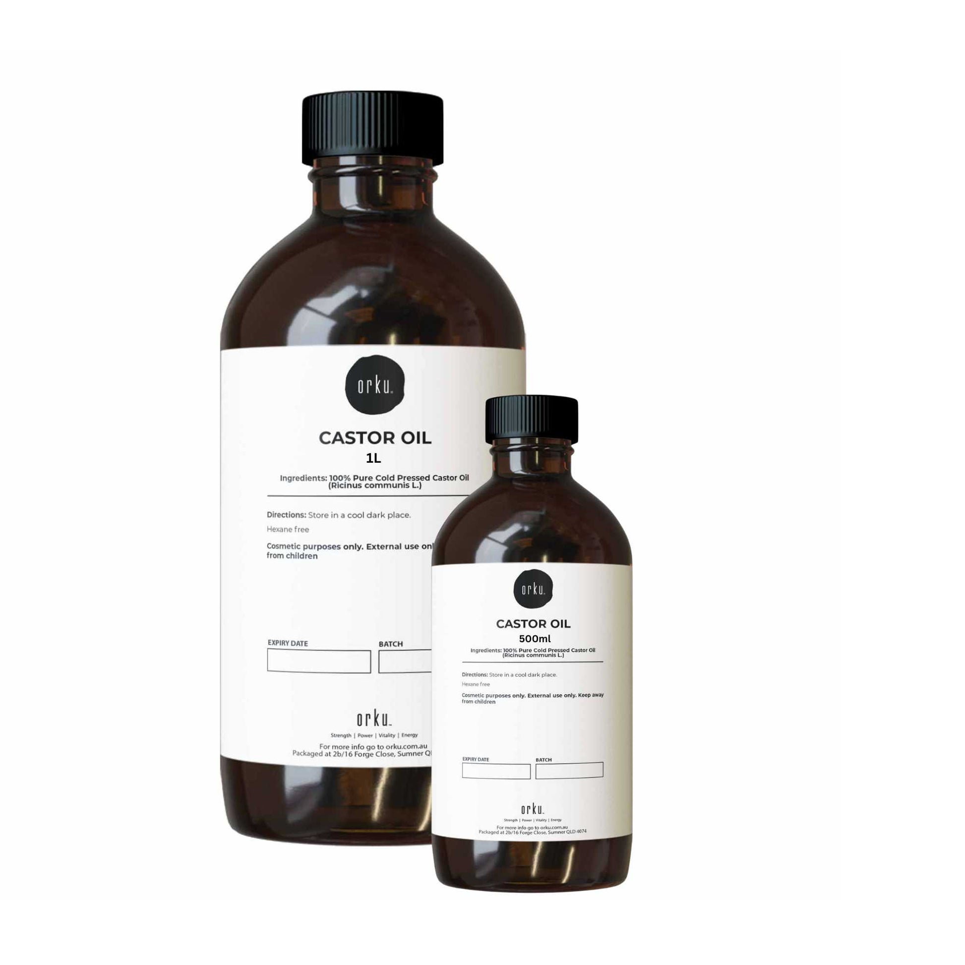 Orku 1.5L Castor Oil Cold Pressed Virgin Hexane Free