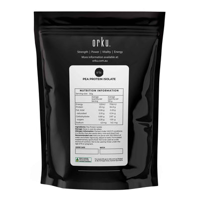 Orku 1kg Pea Protein Isolate Powder - High Protein Plant Based Unsweetened
