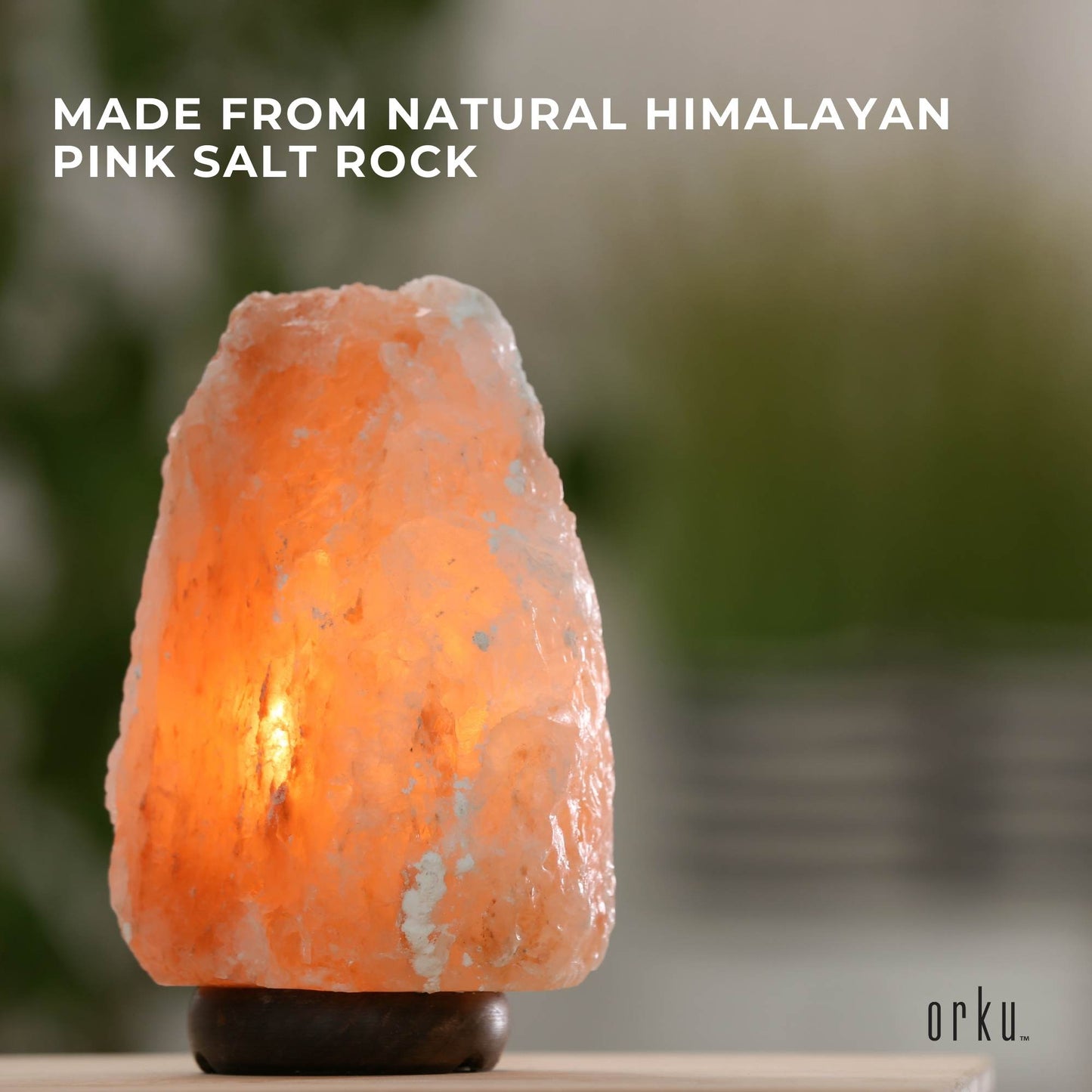 Orku 2-3 Kg Himalayan Pink Salt Lamp Natural Crystal Shape Rock + 12V 12W Switch