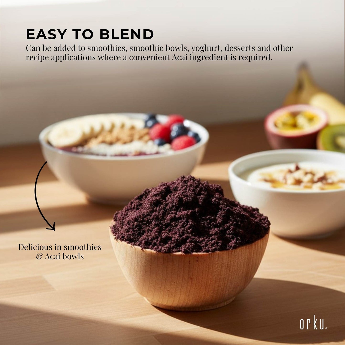 Orku 20Kg Organic Acai Powder Brazilian Berry Smoothie Bowl Ingredient