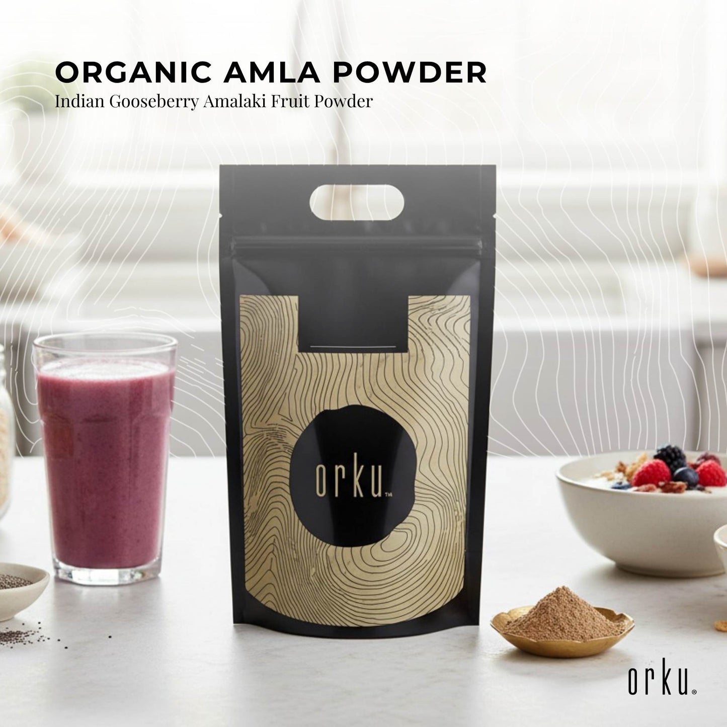 Orku 20Kg Organic Amla Powder - Indian Gooseberry Amalaki Fruit Powder