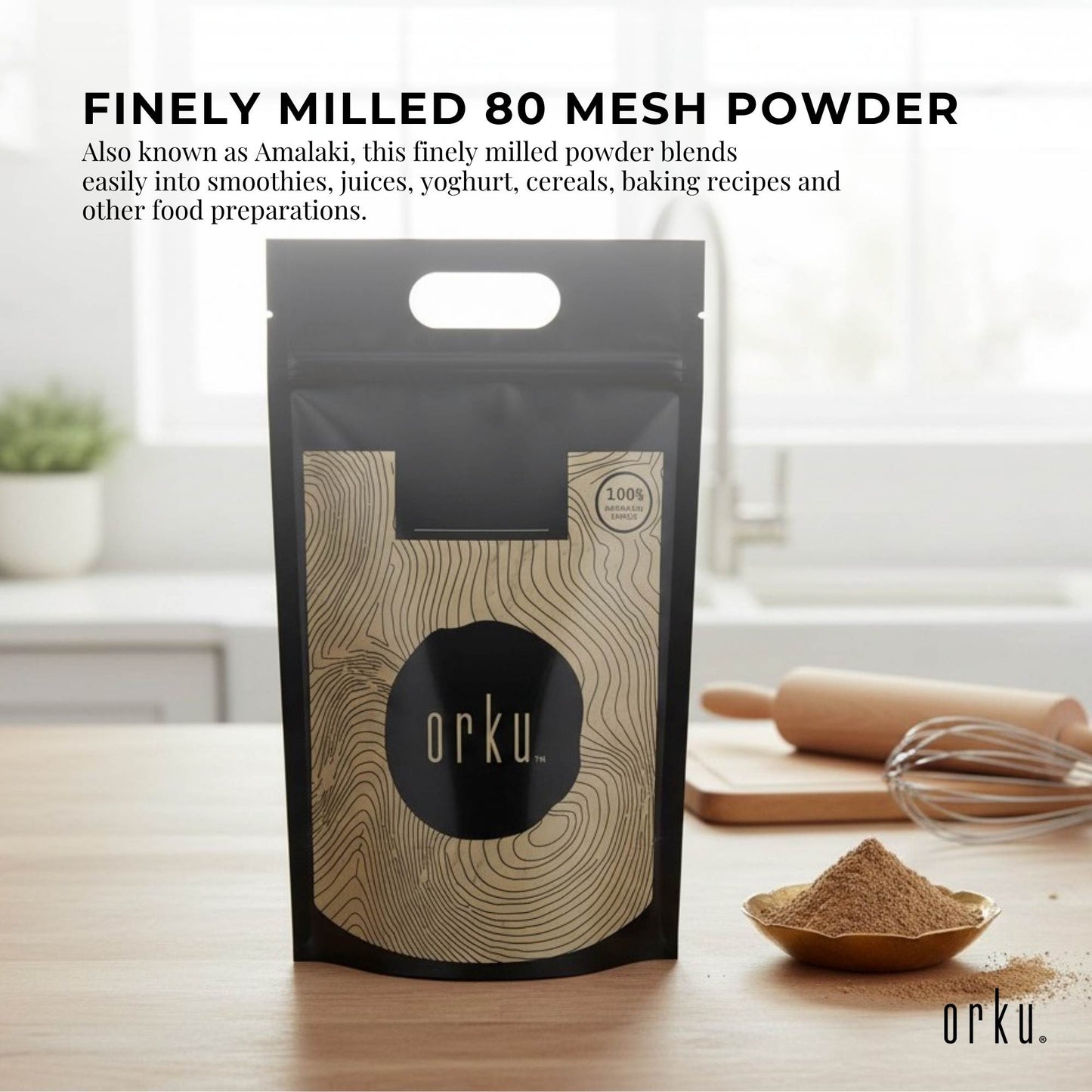 Orku 20Kg Organic Amla Powder - Indian Gooseberry Amalaki Fruit Powder