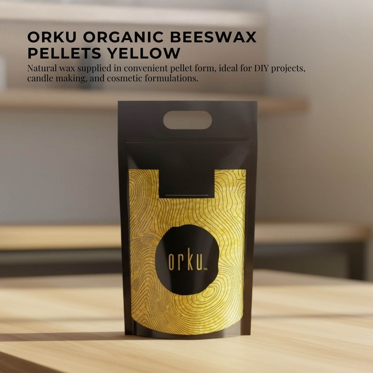 Orku 20Kg Organic Beeswax Pellets Yellow - Cosmetic Grade Bees Wax Pastilles Bulk