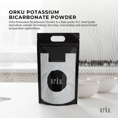 Orku 20Kg Potassium Bicarbonate Powder Bulk - Food Grade FCC for Brewing Baking