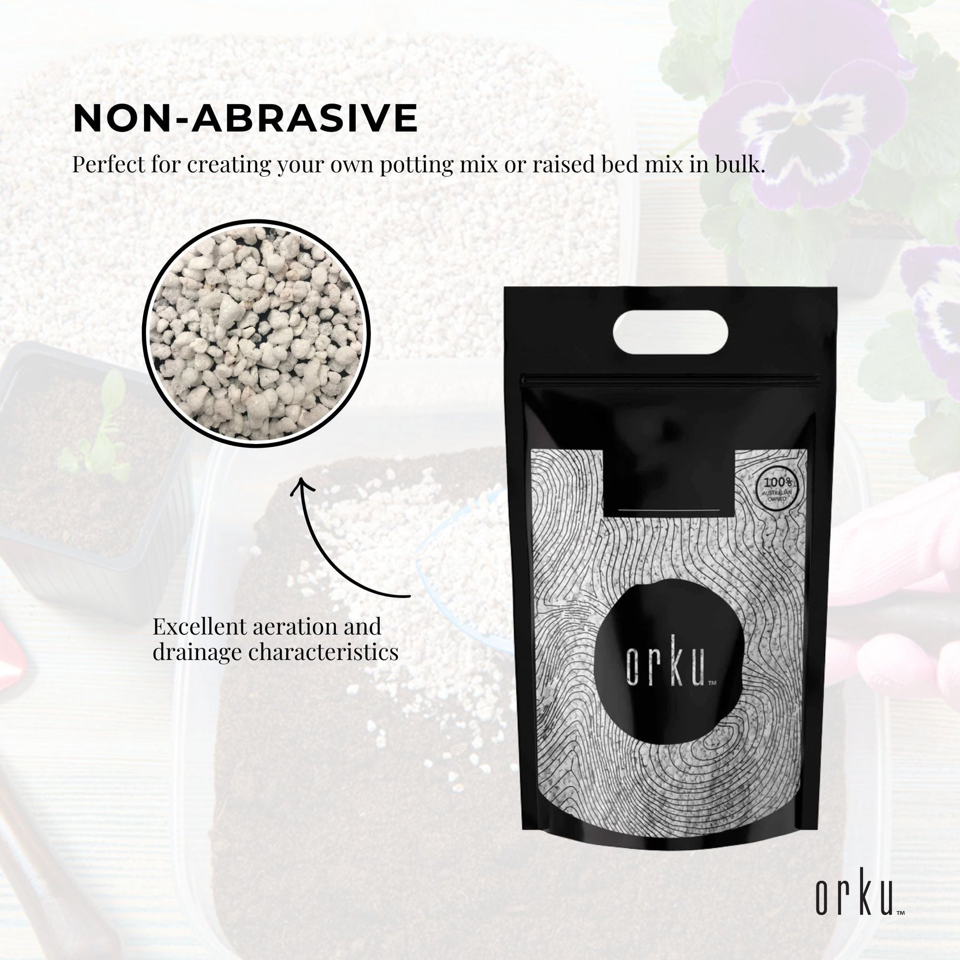 Orku 20L Perlite Coarse Premium Soil Expanded Medium Plants Hydroponics