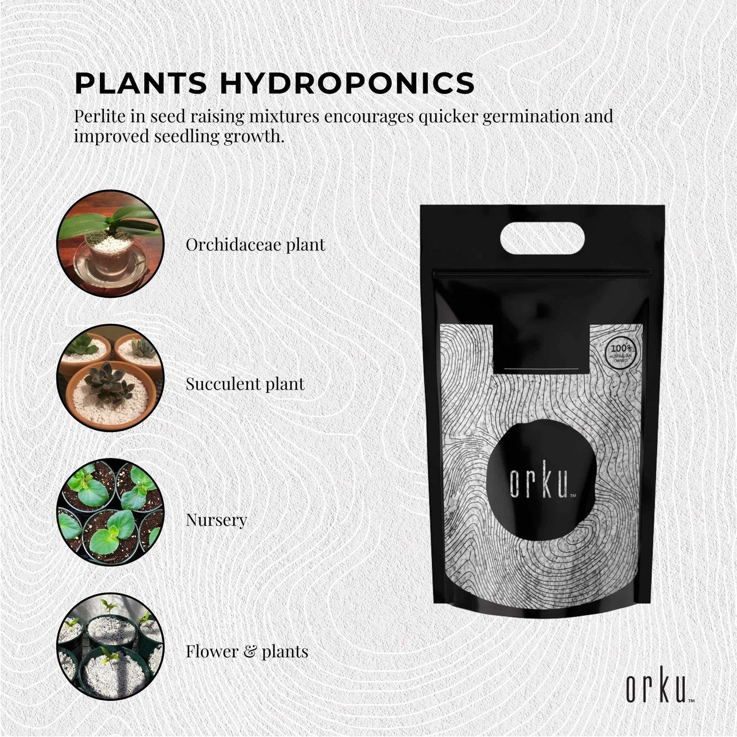 Orku 20L Perlite Coarse Premium Soil Expanded Medium Plants Hydroponics