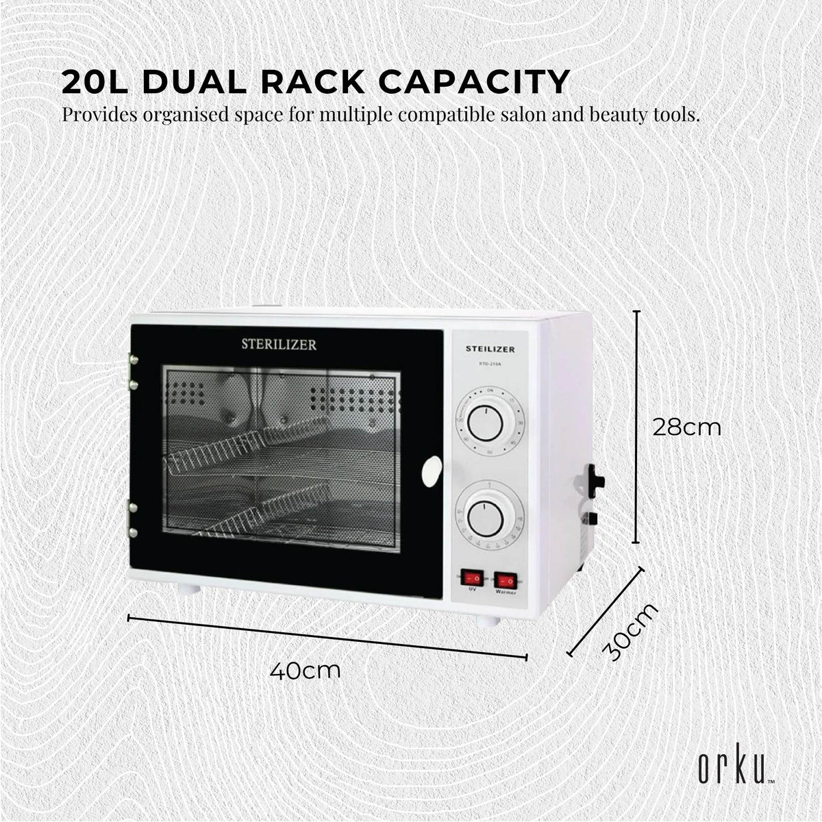 Orku 20L UV Disinfection Cabinet for Salon Beauty Nail Tool Storage
