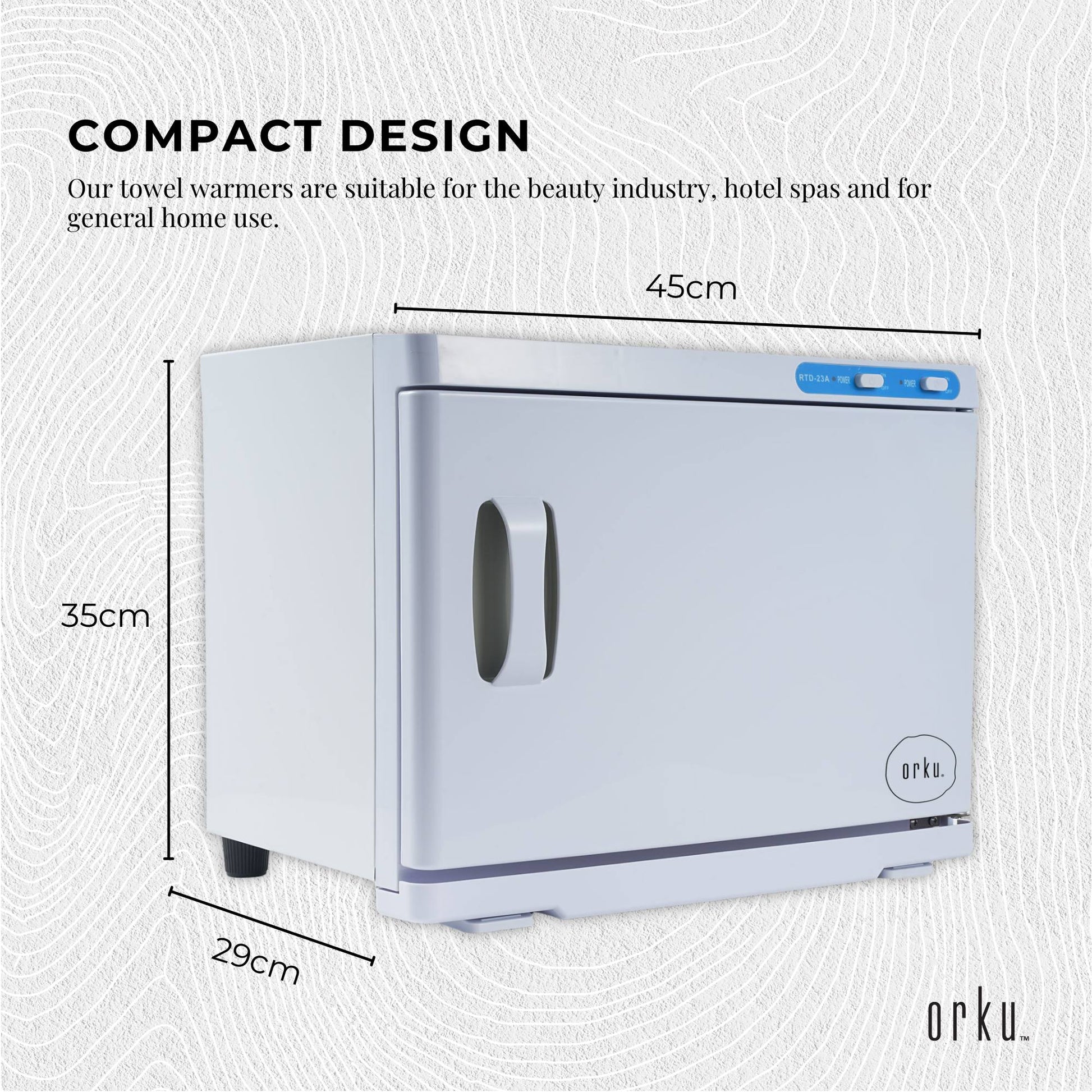 Orku 23L White UV Electric Towel Warmer Steriliser Cabinet Salon Heat Sanitiser