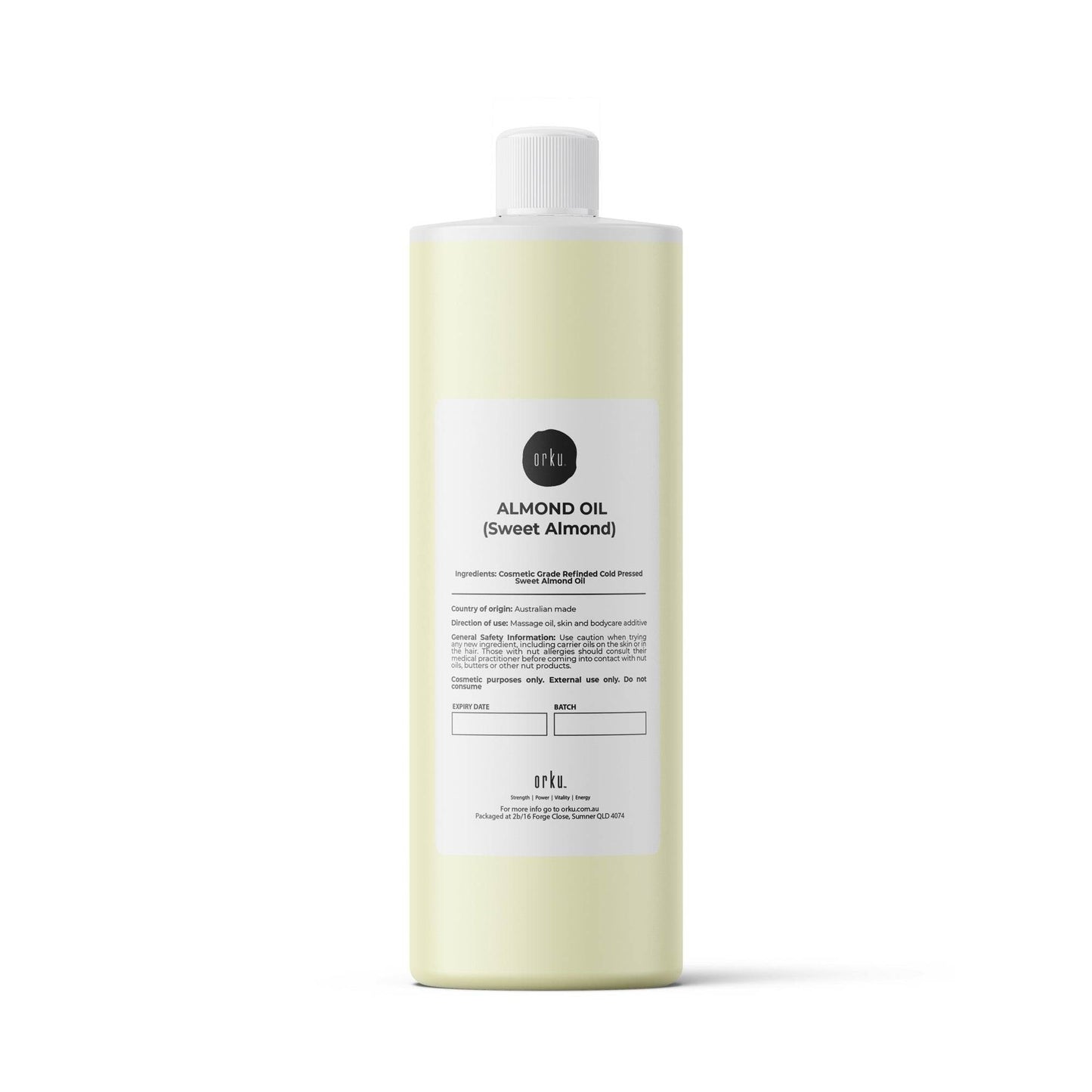 Orku 250ml Sweet Almond Oil 100% Pure Refined Cosmetic Carrier Skin Hair