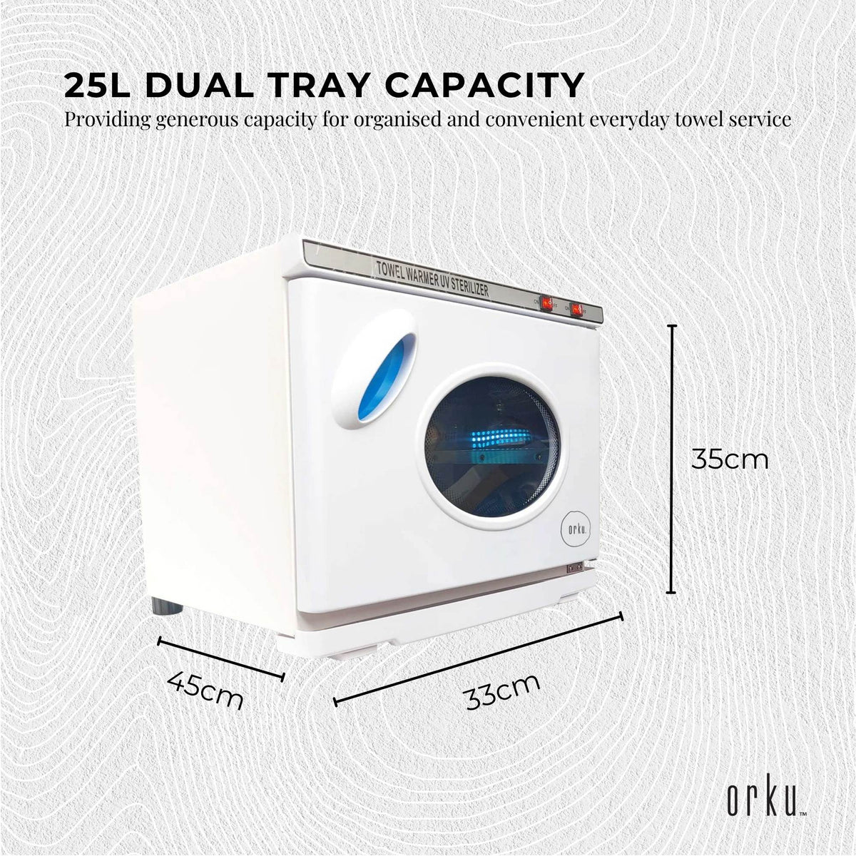 Orku 25L Electric Towel Warmer UV Cabinet Salon Spa White