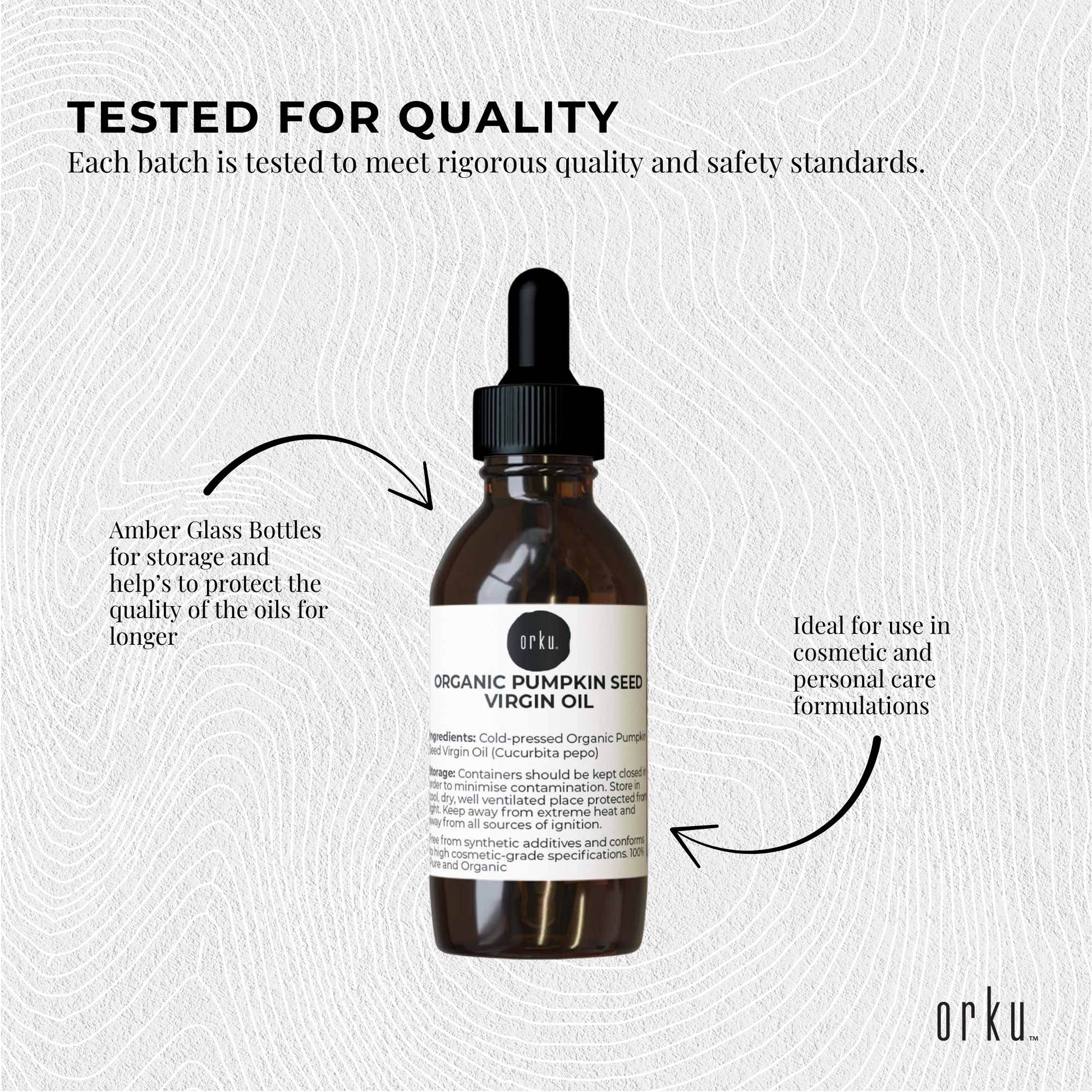 Orku 25ml Organic Pumpkin Seed Virgin Oil Cold Pressed Cosmetic Grade