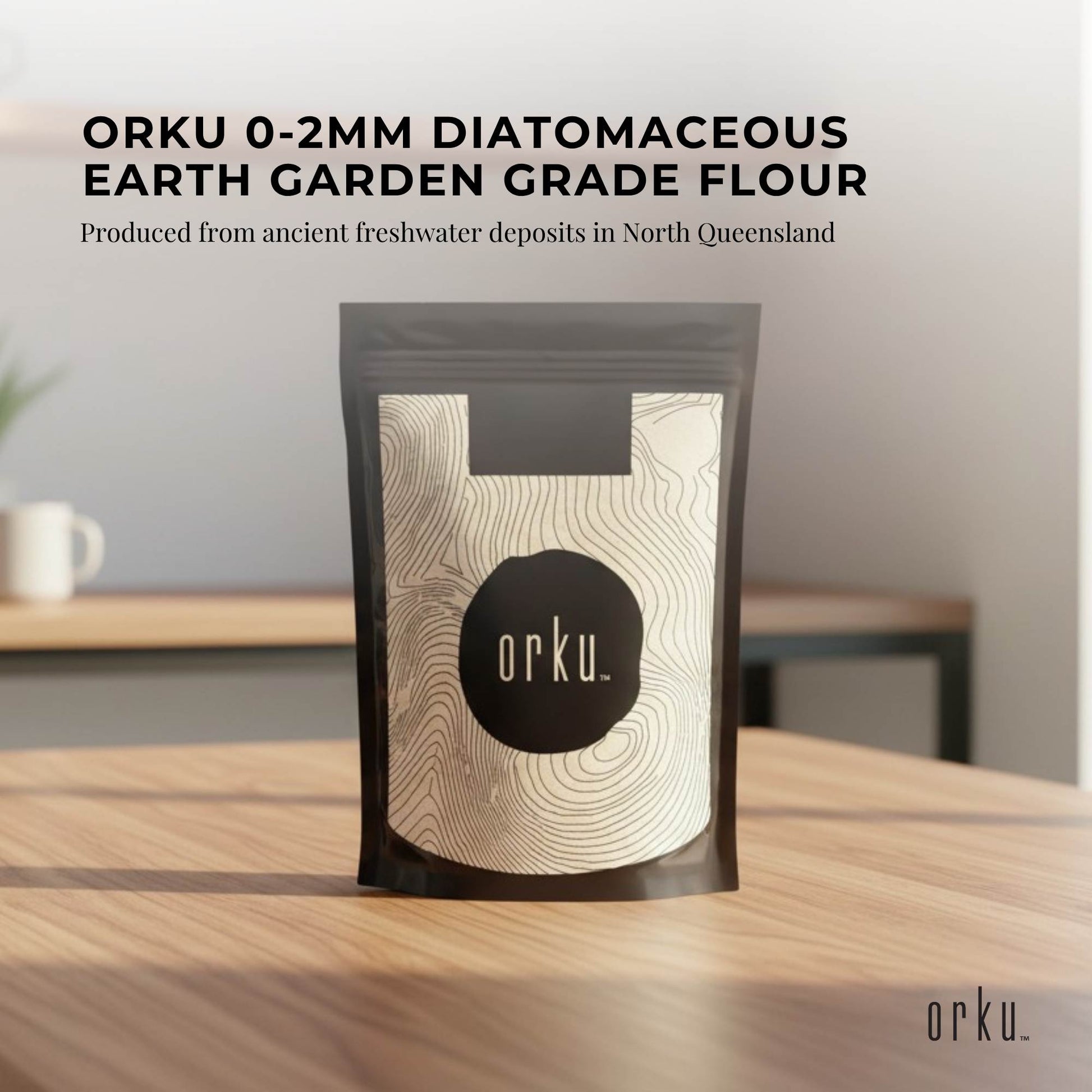 Orku 2Kg Diatomaceous Earth Garden 0-2mm Australian Fossil Shell Flour