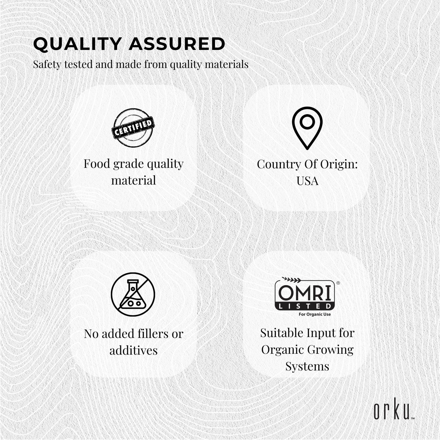 Orku 2Kg Fine Diatomaceous Earth - Food Grade FCC Fossil Shell Flour Powder
