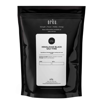 Orku 2Kg Fine Grain Black Salt Kala Namak Table Salt - Himalayan Sourced