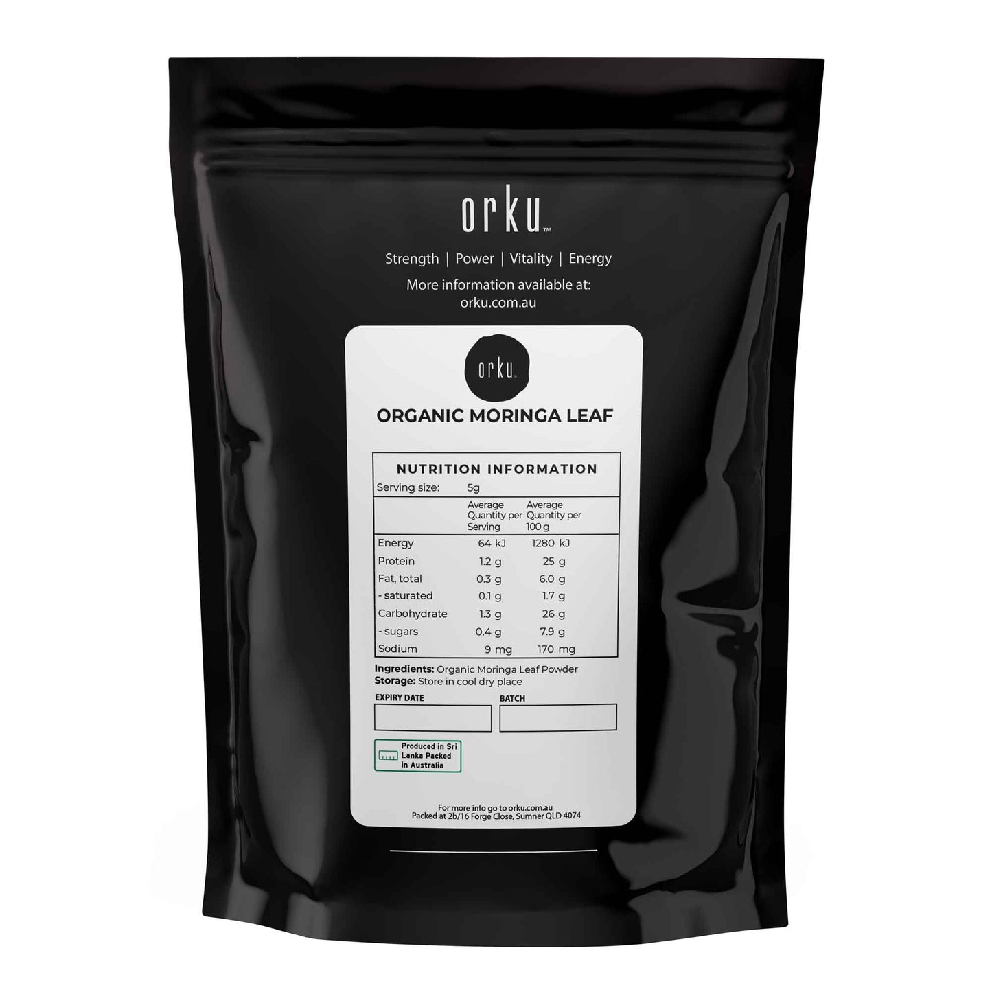 Orku 2Kg Organic Moringa Leaf Powder - Food Grade Oleifera Drumstick Leaf