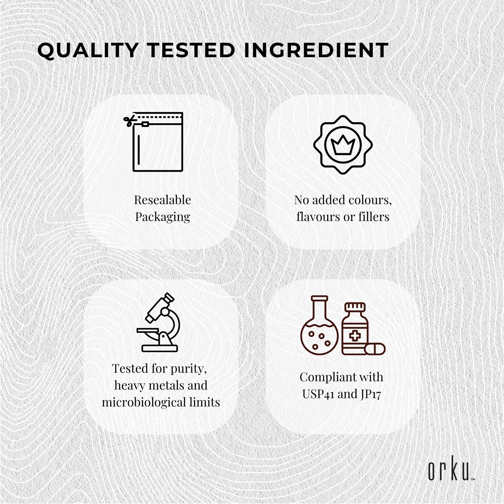 Orku 2Kg Taurine Powder - High Purity L-Taurine Amino Acid Ingredient