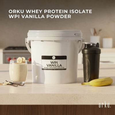 Orku Whey Protein Isolate WPI Vanilla Powder Buckets