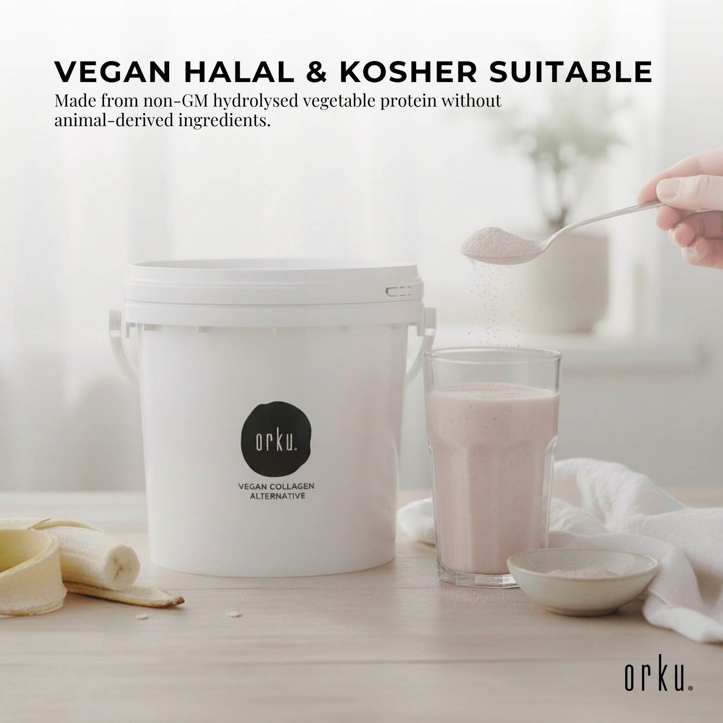 Orku 2.5Kg Vegan Collagen Plant Based Alternative Powder Hydrolysed Protein