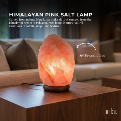 Orku 5Kgs Himalayan Pink Salt Lamp - X-Large Natural Rock Night Light