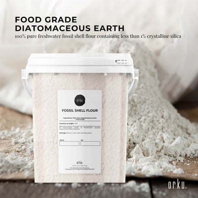 Orku 300g Fine Diatomaceous Earth Tub - Food Grade FCC Fossil Shell Flour Powder