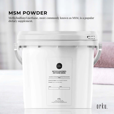 Orku 3Kg MSM Powder or Crystals Tub - 99.9% Pure USP Grade Methylsulfonylmethane