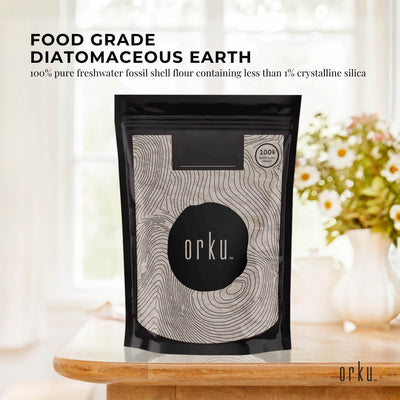 Orku 400g Fine Diatomaceous Earth - Food Grade FCC Fossil Shell Flour Powder