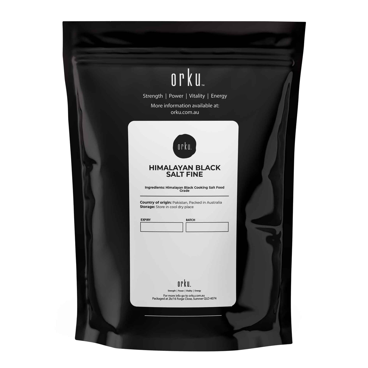 Orku 400g Fine Grain Black Salt Kala Namak Table Salt - Himalayan Sourced