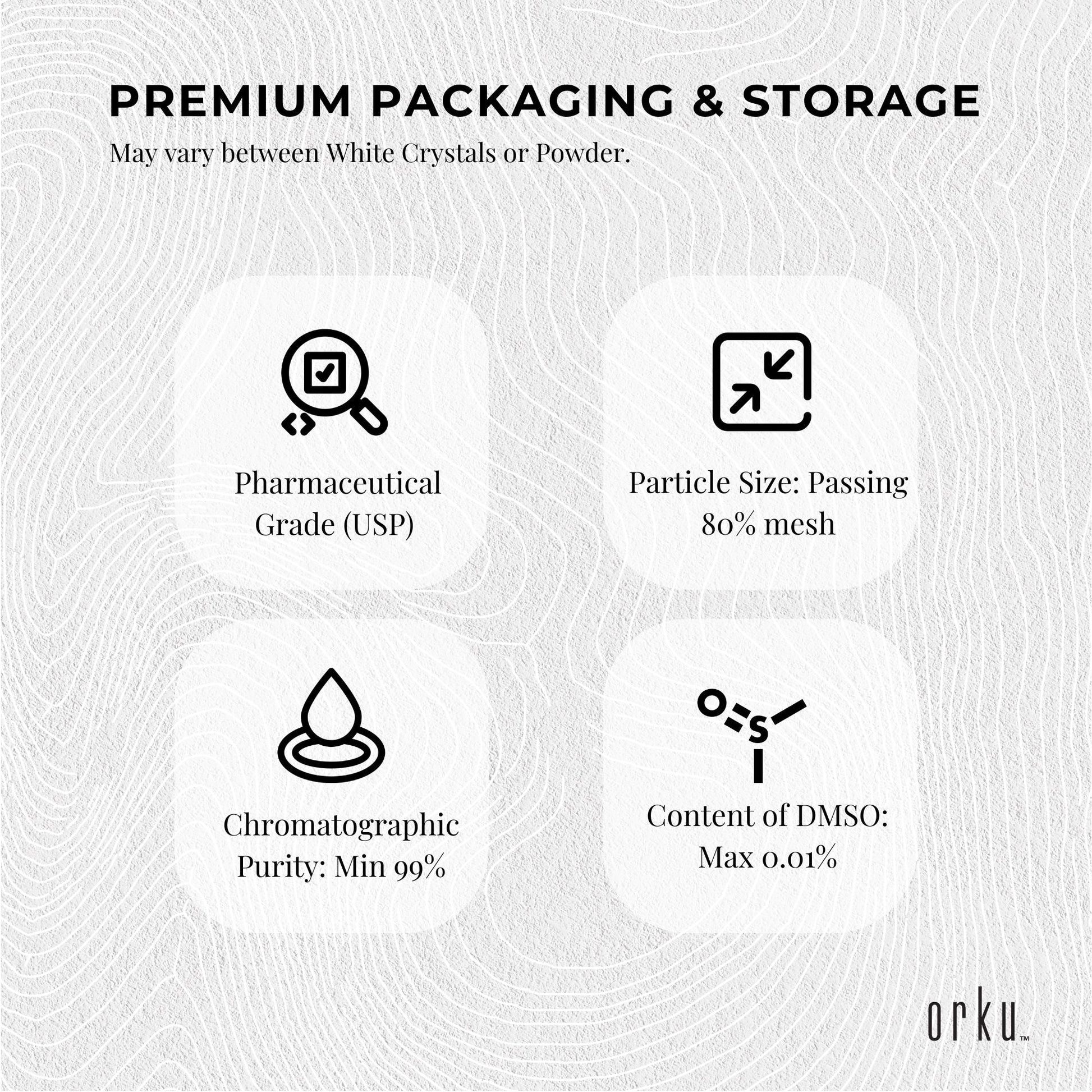 Orku 400g MSM Powder or Crystals - 99.9% Pure USP Grade Methylsulfonylmethane
