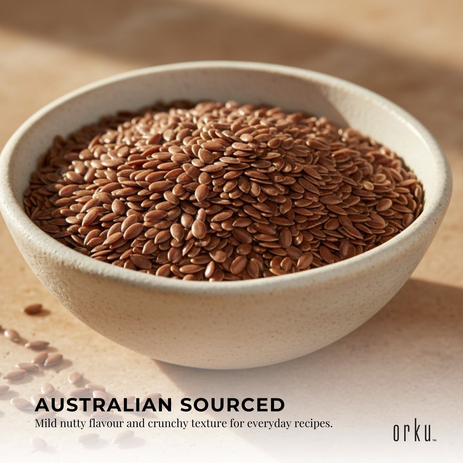 Orku 400g Organic Brown Linseed Flaxseed Whole Grain Non GMO