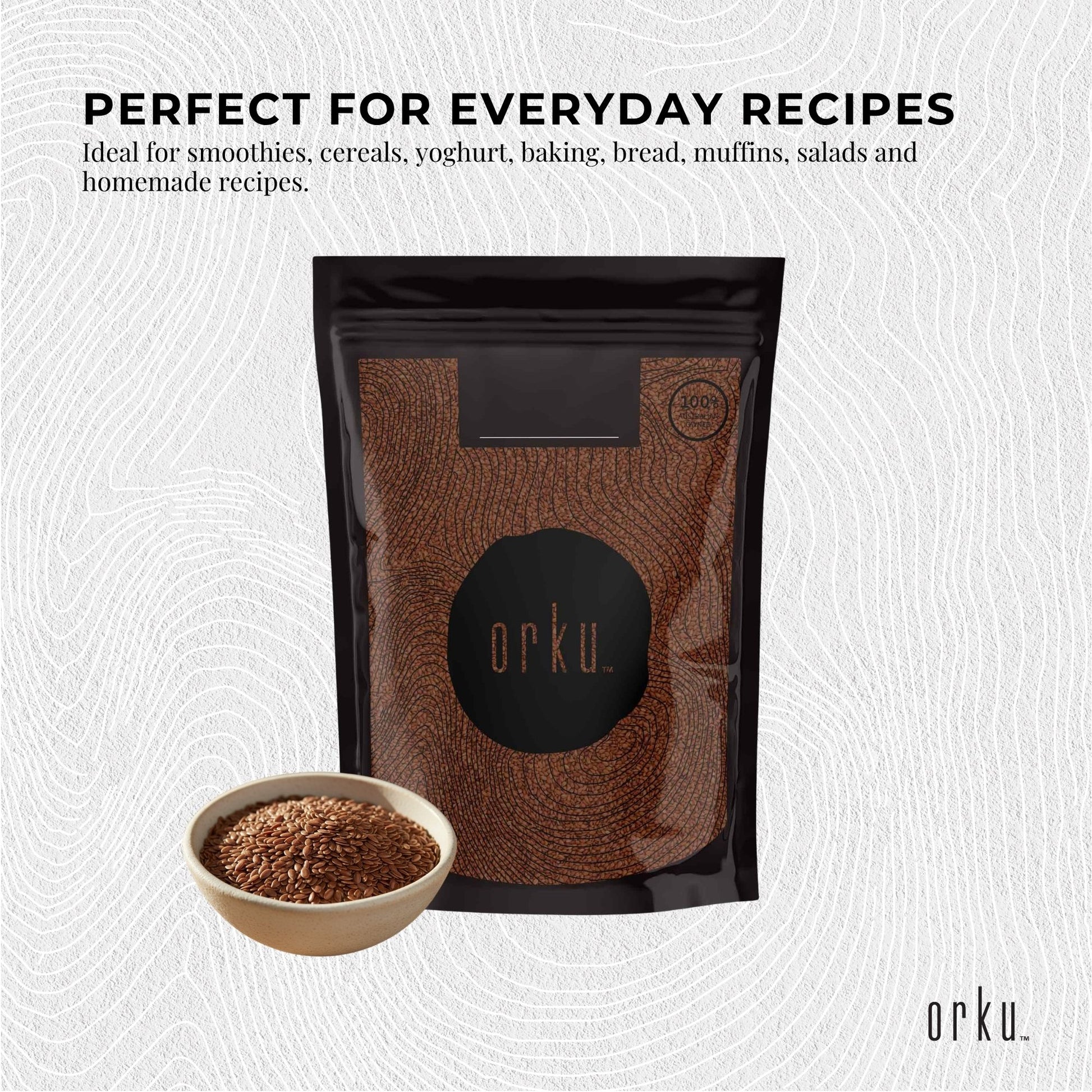 Orku 400g Organic Brown Linseed Flaxseed Whole Grain Non GMO
