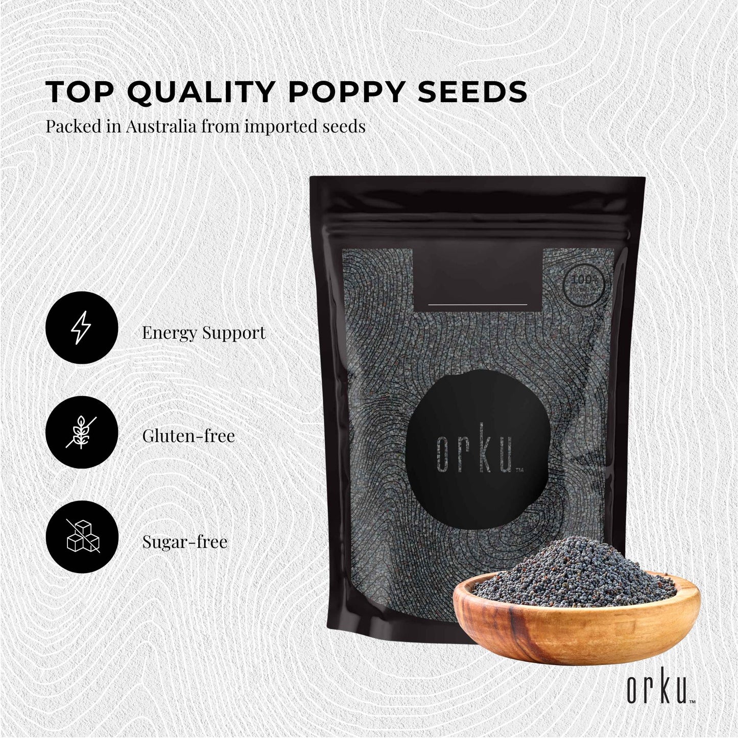 Orku 400g Poppy Seeds Unwashed Papaver Somniferum For Baking and Decorating