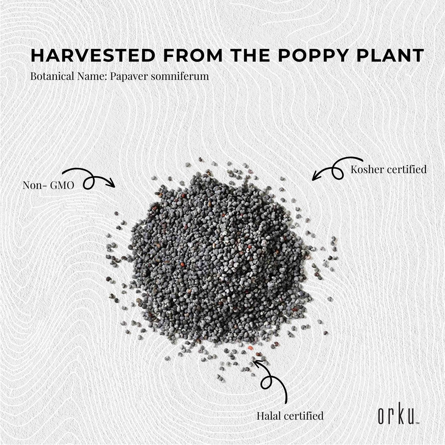 Orku 400g Poppy Seeds Unwashed Papaver Somniferum For Baking and Decorating