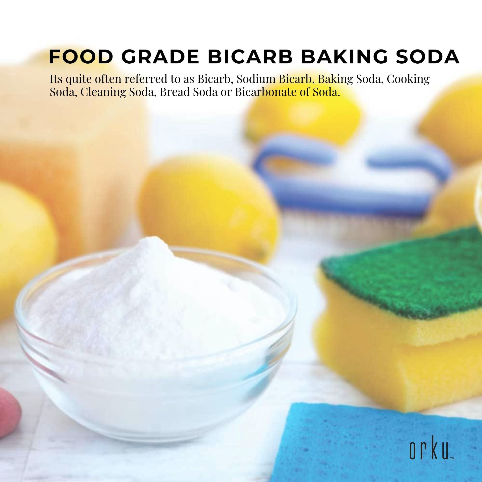 Orku 400g Sodium Bicarbonate Food Grade Baking Soda Aluminium Free Powder