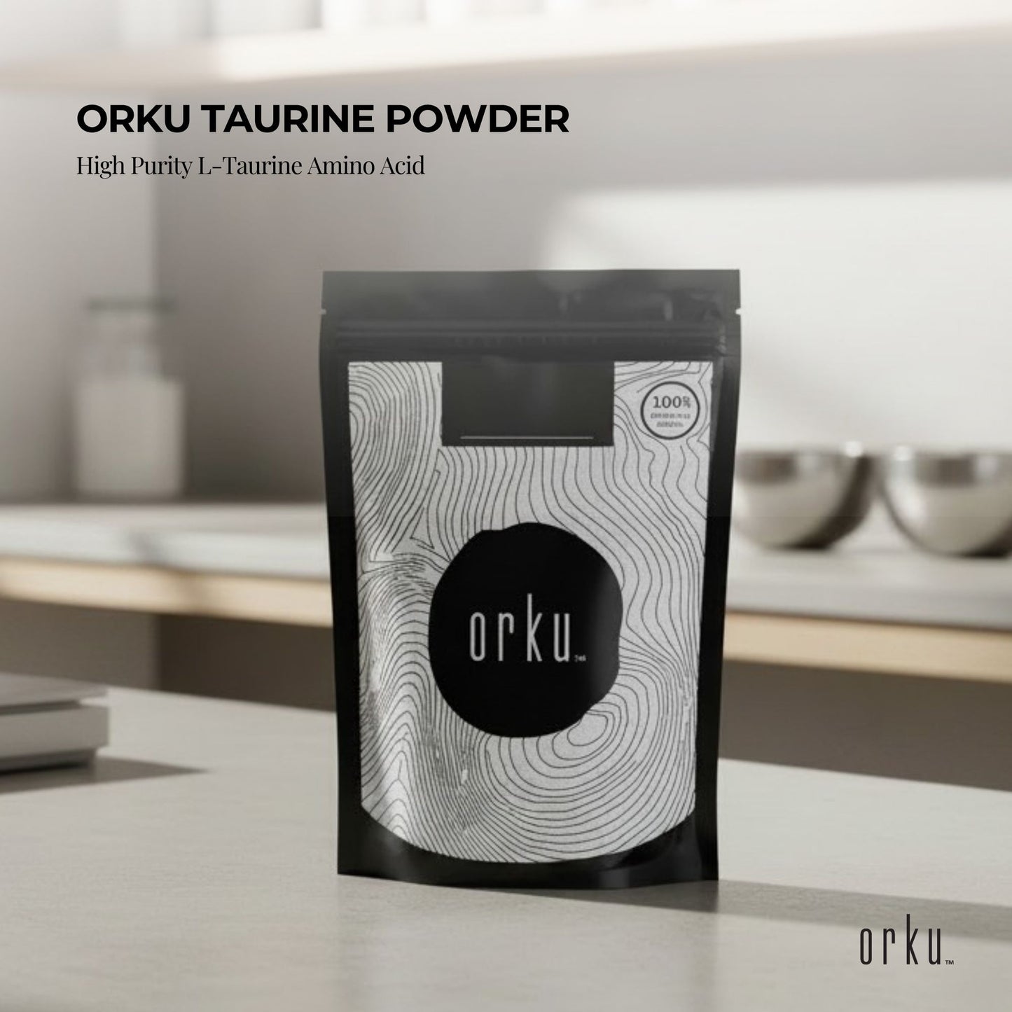 Orku 400g Taurine Powder - High Purity L-Taurine Amino Acid Ingredient