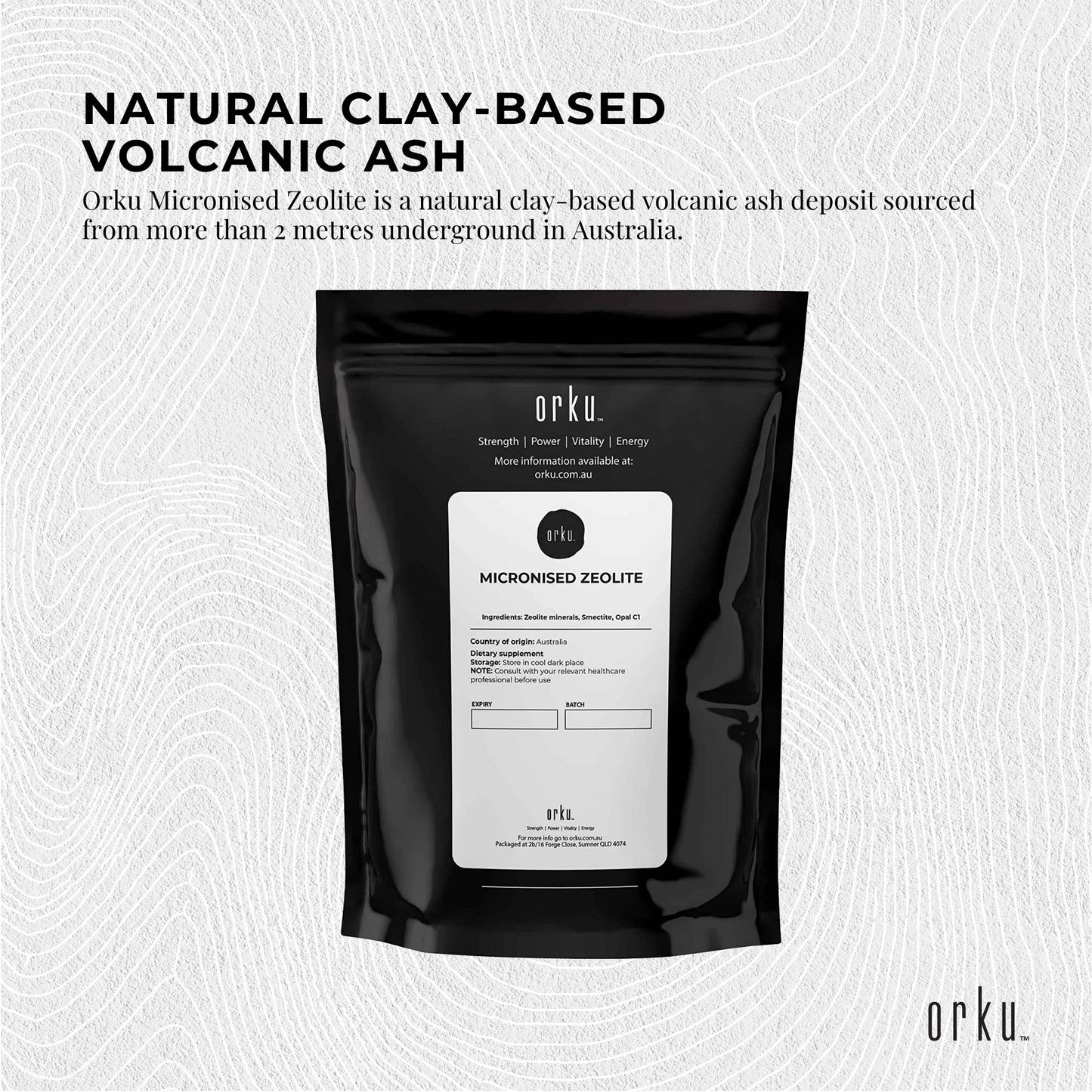 Orku 400g Ultrafine Micronised Zeolite Powder - Natural Australian Mineral