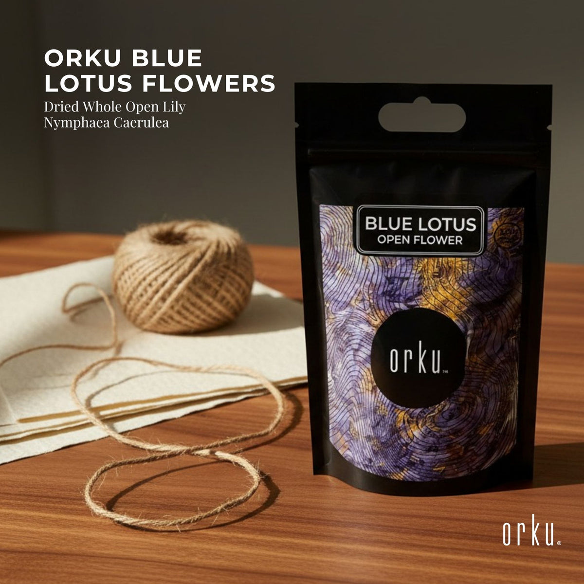 Orku 500g Blue Lotus Flowers - Dried Whole Open Lily Nymphaea Caerulea