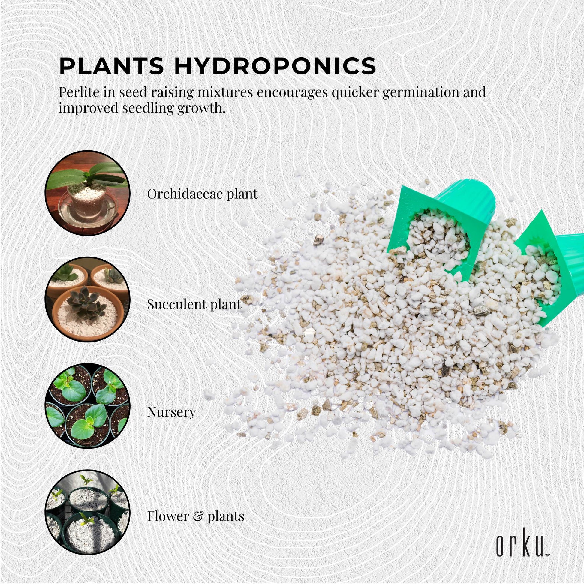 Orku 50L Perlite Super Coarse Premium Soil Expanded Medium Plants Hydroponics